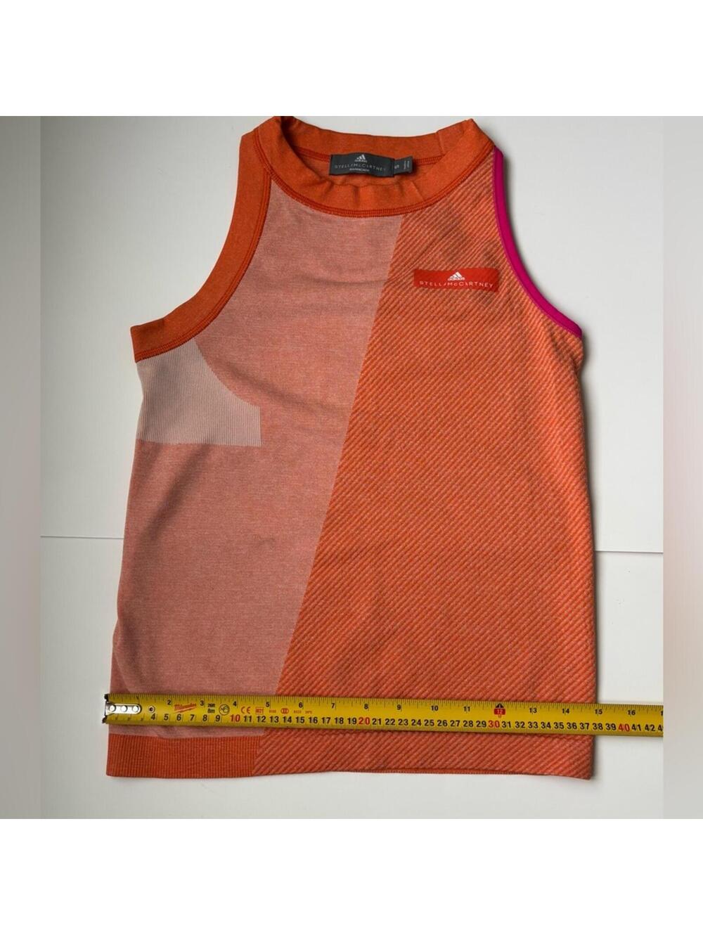 Adidas Stella McCartney Tank Top Orange Pink Small Athleisure Sporty Clean Girl - Picture 7 of 7
